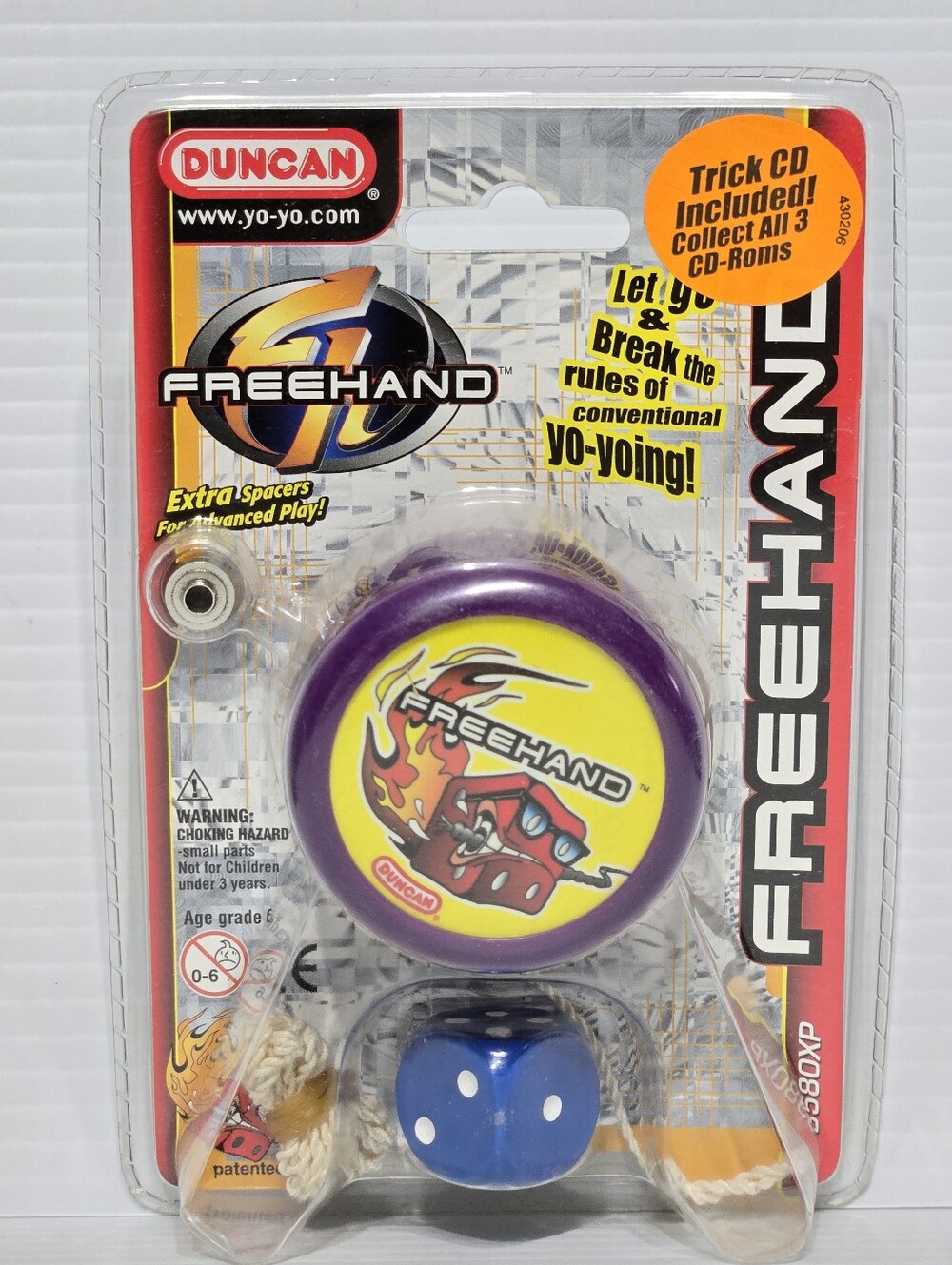 Freehand Yo-Yo in Purple and Yellow with Trick CD Sealed